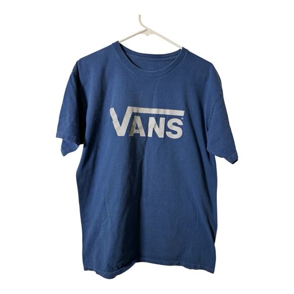 VANS Classic T-Shirt In Blue Cotton with The Signature Logo Graphic Size Medium - Picture 2 of 4